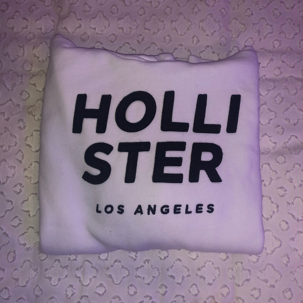 white Hollister hoodie